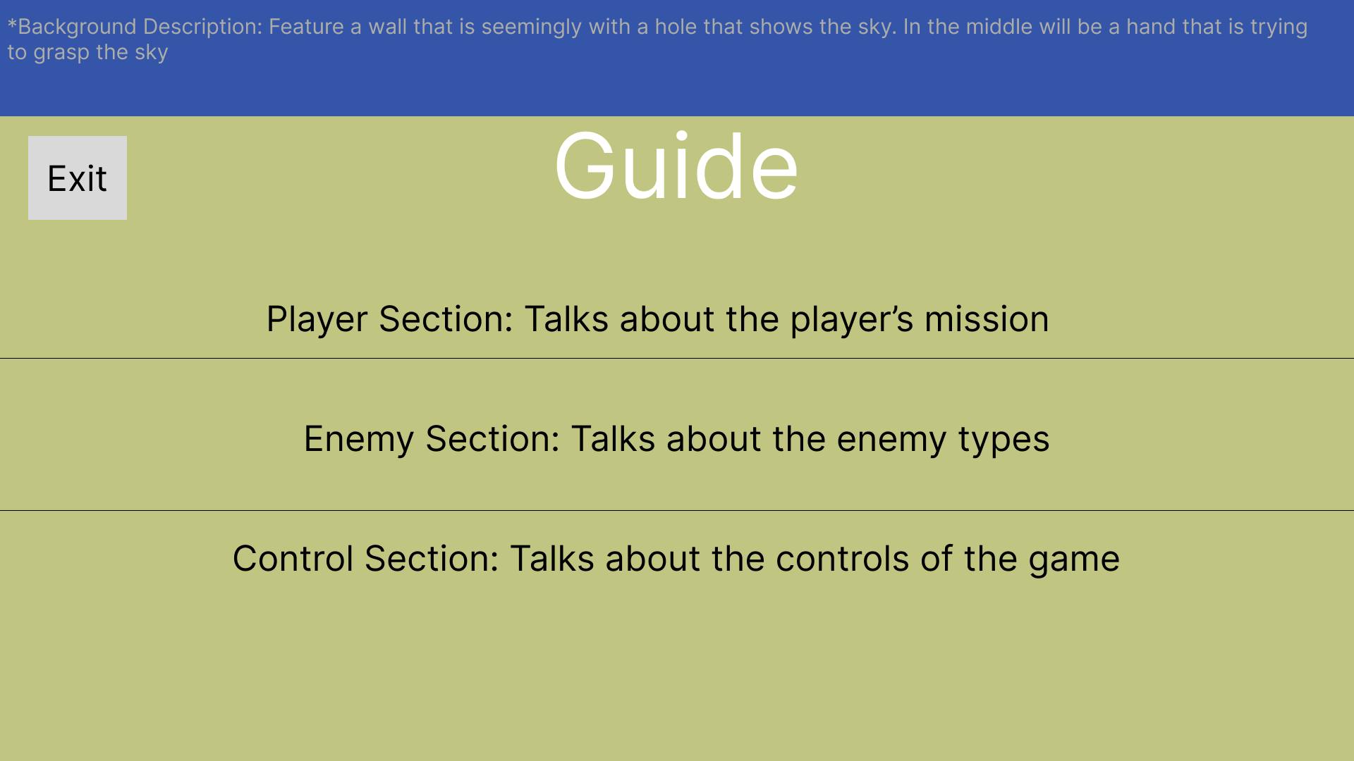 RFTH Guide Menu